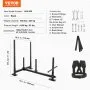 VEVOR Weight Training Sled, Pull Push Power Sled with Handle, Fitness Strength Resistance Training, Steel Workout Equipment for Athletic Exercise & Speed Improvement, Fit for 5 cm Weight Plate, Black