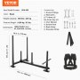VEVOR Weight Training Sled, Pull Push Power Sled with Handle, Fitness Strength Resistance Training, Steel Workout Equipment for Athletic Exercise & Speed Improvement, Fit for 5 cm Weight Plate, Black