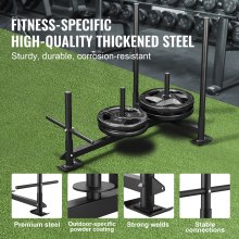 VEVOR vægttræningsslæde, Pull Push Power-slæde med håndtag, styrketræning, træningsudstyr i stål til atletisk træning og hastighedsforbedring, Passer til 2" vægtskive, sort