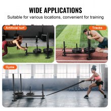 Sled VEVOR Weight Training, Pull Push Power Sled with Handle, Fitness Strength Trainsition training, Steel Workout Εξοπλισμός για Αθλητική Άσκηση & Βελτίωση Ταχύτητας, Fit for 2" Weight Plate, Μαύρο