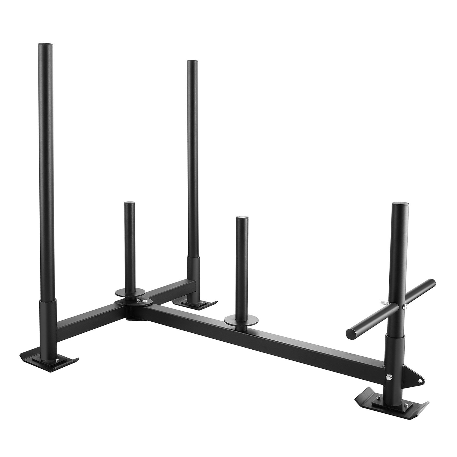 VEVOR Weight Training Sled, Pull Push Power Sled with Handle, Fitness Strength Resistance Training, Steel Workout Equipment for Athletic Exercise & Speed Improvement, Fit for 5 cm Weight Plate, Black