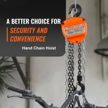 VEVOR 1/2 Ton/1100 LBS Hand Chain Hoist 10 FT Come Along, 1100 lbs Capacity G80 Galvanized Carbon Steel with Double-Pawl Brake, Auto Chain Leading & 360° Rotation Hook, for Garage Factory Dock