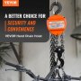 VEVOR Manual Chain Hoist, 2 Ton 1995.8 kg Capacity 305 cm Come Along, G80 Galvanized Carbon Steel with Double-Pawl Brake, Auto Chain Leading & 360° Rotation Hook, for Garage Factory Dock