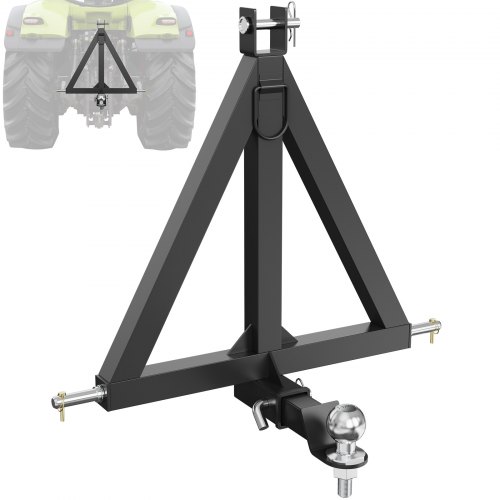 VEVOR 3 Point Hitch Receiver, 2" Receiver Trailer Hitch Category 1 Tractor Tow Drawbar Adapter with Pins, Compatible with Kubota, Mahindra, Yanmar, Ford, John Deere, Massey Ferguson