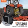 VEVOR 3 Point Hitch Receiver, 2" Receiver Trailer Hitch Category 1 Tractor Tow Drawbar Adapter with Pins, Compatible with Kubota, Mahindra, Yanmar, Ford, John Deere, Massey Ferguson