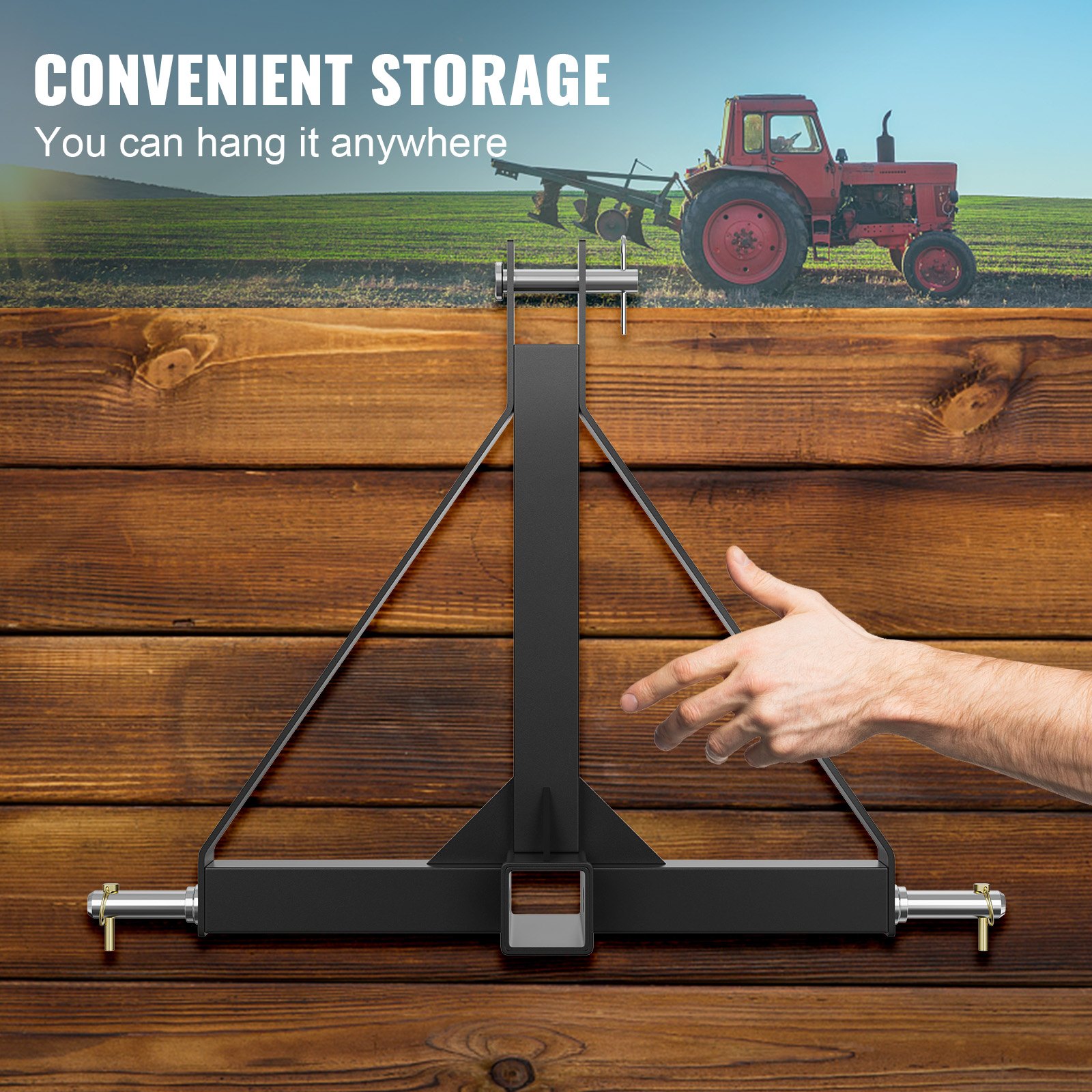 VEVOR 3 Point Hitch Receiver, 3 Point 2" Receiver Trailer Hitch Κατηγορία 1 Προσαρμογέας ράβδου ρυμούλκησης τρακτέρ με καρφίτσες, Συμβατό με Kubota, Mahindra, Ford, Yanmar, John Deere, Massey Ferguson