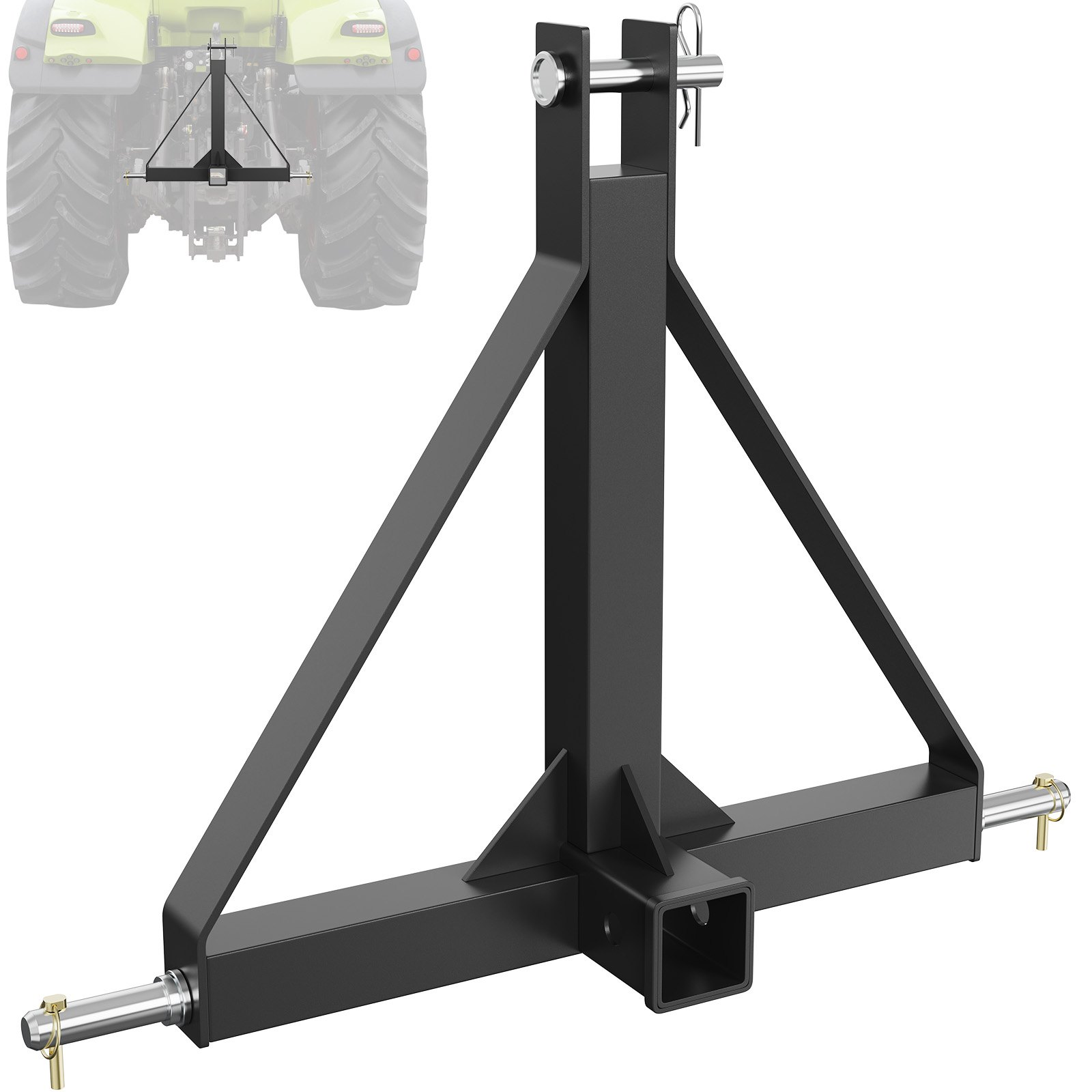 VEVOR 3 Point Hitch Receiver, 3 Point 2" Receiver Trailer Hitch Κατηγορία 1 Προσαρμογέας ράβδου ρυμούλκησης τρακτέρ με καρφίτσες, Συμβατό με Kubota, Mahindra, Ford, Yanmar, John Deere, Massey Ferguson
