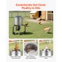 VEVOR Chicken Plucker Machine, 400mm Drum, 500W & 230RPM Electric Chicken Plucking Machine with 114 Soft Fingers & Transport Wheels, Stainless Steel Feather Remover for Processing 1-2 Chicks Once