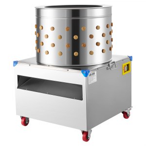 VEVOR Chicken Plucker Machine, 23.6 in Drum, 2200W 240RPM Electric Chicken Plucking Machine with 119 Soft Fingers Transport Wheels, Stainless Steel Feather Remover for Processing 2-4 Chicks Once