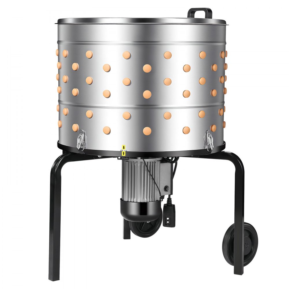 VEVOR Chicken Plucker Machine, 25.6 in Drum, 1200W & 275RPM Electric Chicken Plucking Machine with 158 Soft Fingers & Transport Wheels, Stainless Steel Feather Remover for Processing 4 Chicks Once