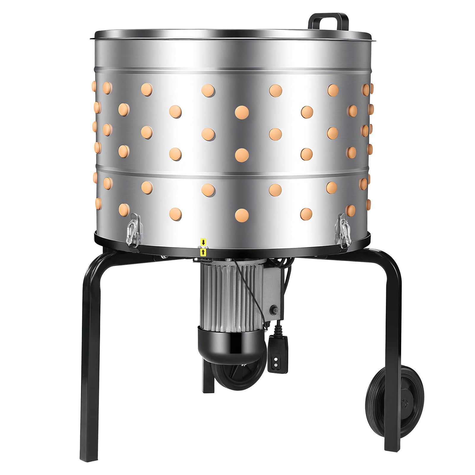 VEVOR Chicken Plucker Machine, 25.6 in Drum, 1200W & 275RPM Electric Chicken Plucking Machine with 158 Soft Fingers & Transport Wheels, Stainless Steel Feather Remover for Processing 4 Chicks Once