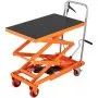 VEVOR Hydraulic Lift Table Cart, 330lbs Capacity 50" Lifting Height, Manual Double Scissor Lift Table with 4 Wheels and Non-slip Pad, Hydraulic Scissor Cart for Material Handling and Transportation
