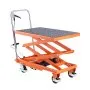 VEVOR Hydraulic Lift Table, 500 lbs Capacity, 47.2" Lifting Height, Double Scissor Lift Table Cart with 4 Wheels and Non-slip Pad, Manual Hydraulic Lifting Cart for Material Handling & Transportation