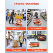 VEVOR 120 cm Hydraulic Lift Table Double Scissor Lift Cart 226.8 kg Non-slip Pad