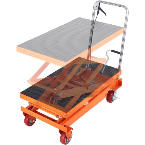 VEVOR Hydraulic Lift Table Cart 770 lbs Manual Double Scissor Lift Table 59"