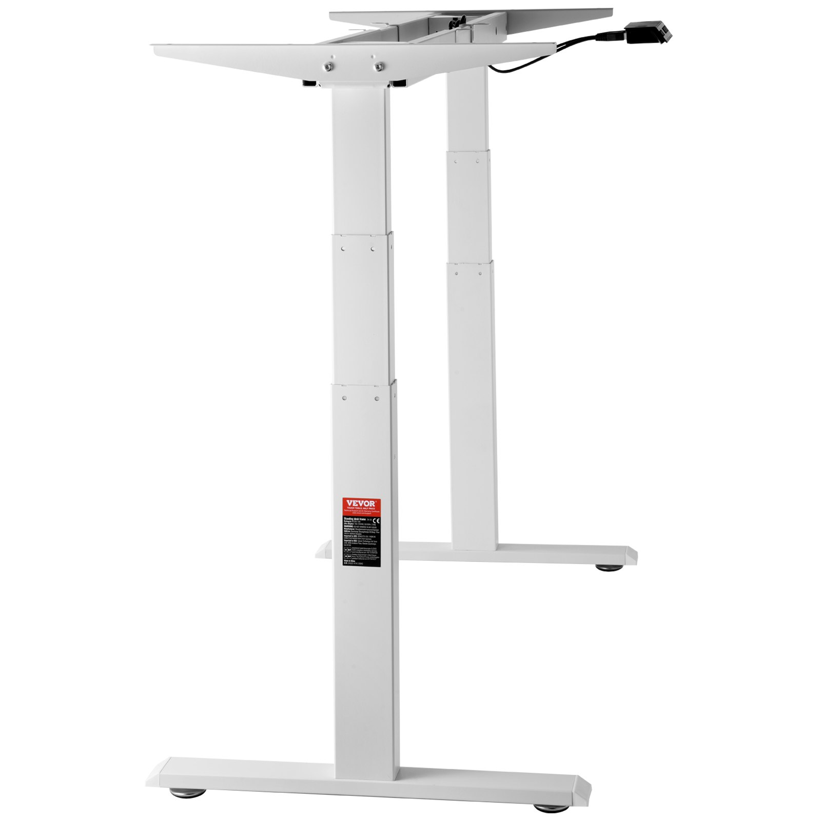 VEVOR Elektrisk Ståbordsramme Dobbeltmotor Justerbar 66-129cm H Hvid
