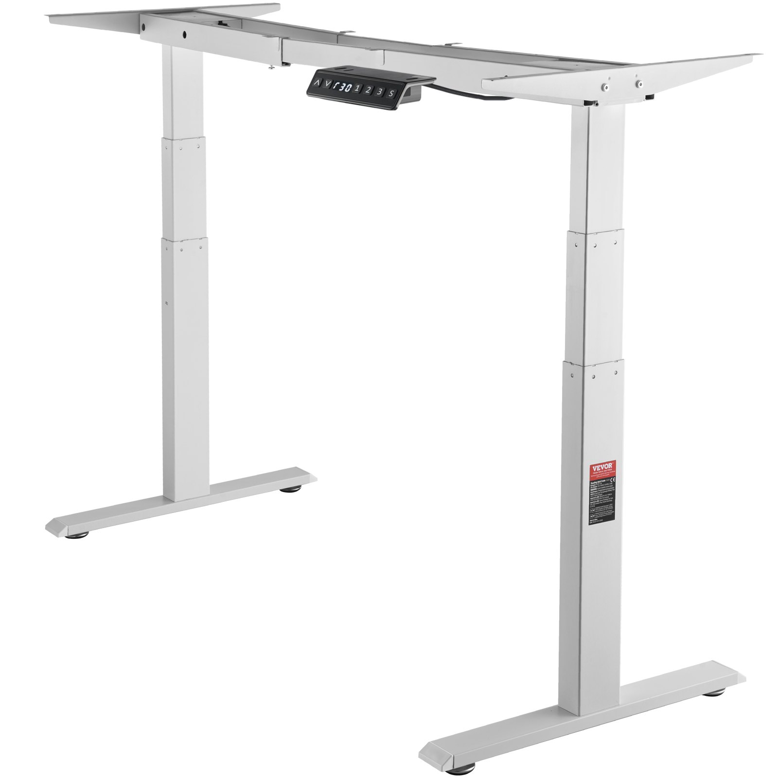 VEVOR Elektrisk Ståbordsramme Dobbeltmotor Justerbar 66-129cm H Hvid