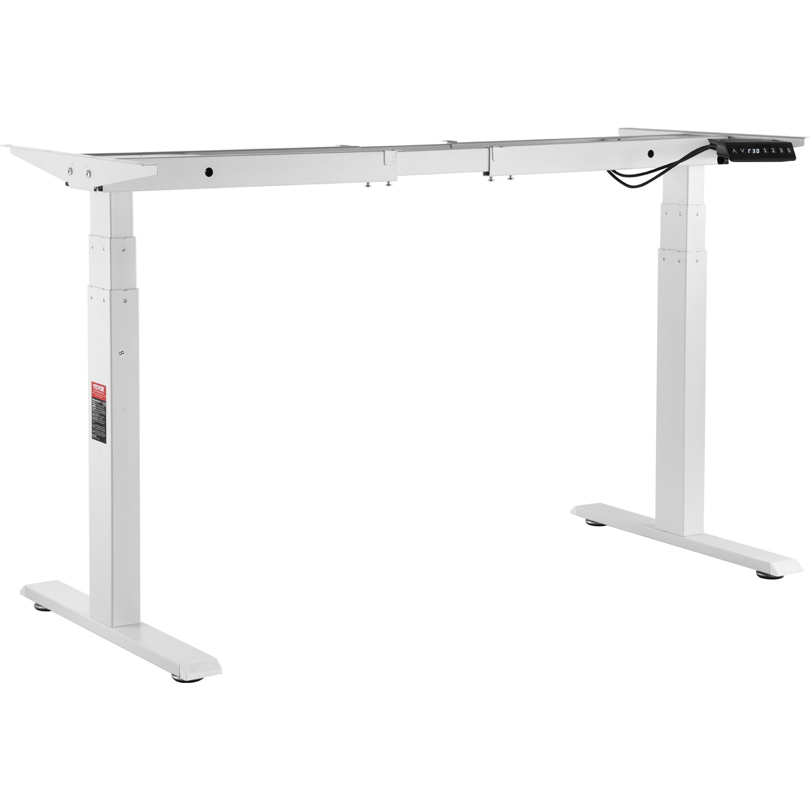 VEVOR Elektrisk Ståbordsramme Dobbeltmotor Justerbar 66-129cm H Hvid