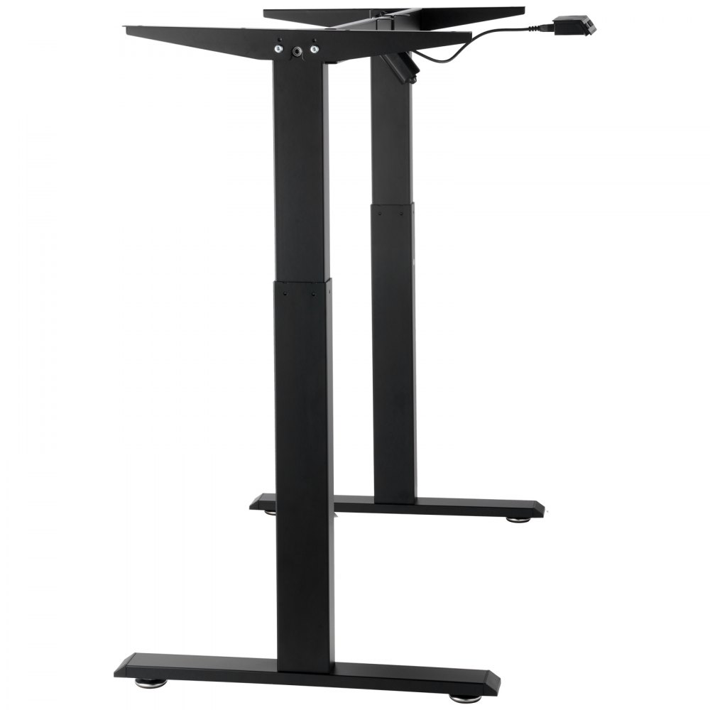 VEVOR Standing Desk Frame, Adjustable 70-117 cm Height & 95-158 cm Length Electric Stand Up Computer Desk Legs, Ergonomic DIY Workstation Base for Home and Office (Black Frame Only)