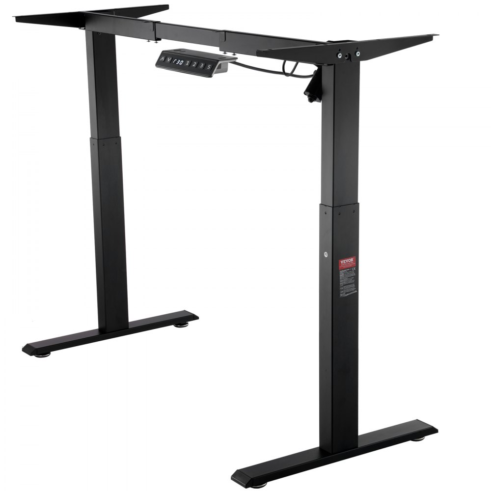 VEVOR Standing Desk Frame, Adjustable 70-117 cm Height & 95-158 cm Length Electric Stand Up Computer Desk Legs, Ergonomic DIY Workstation Base for Home and Office (Black Frame Only)