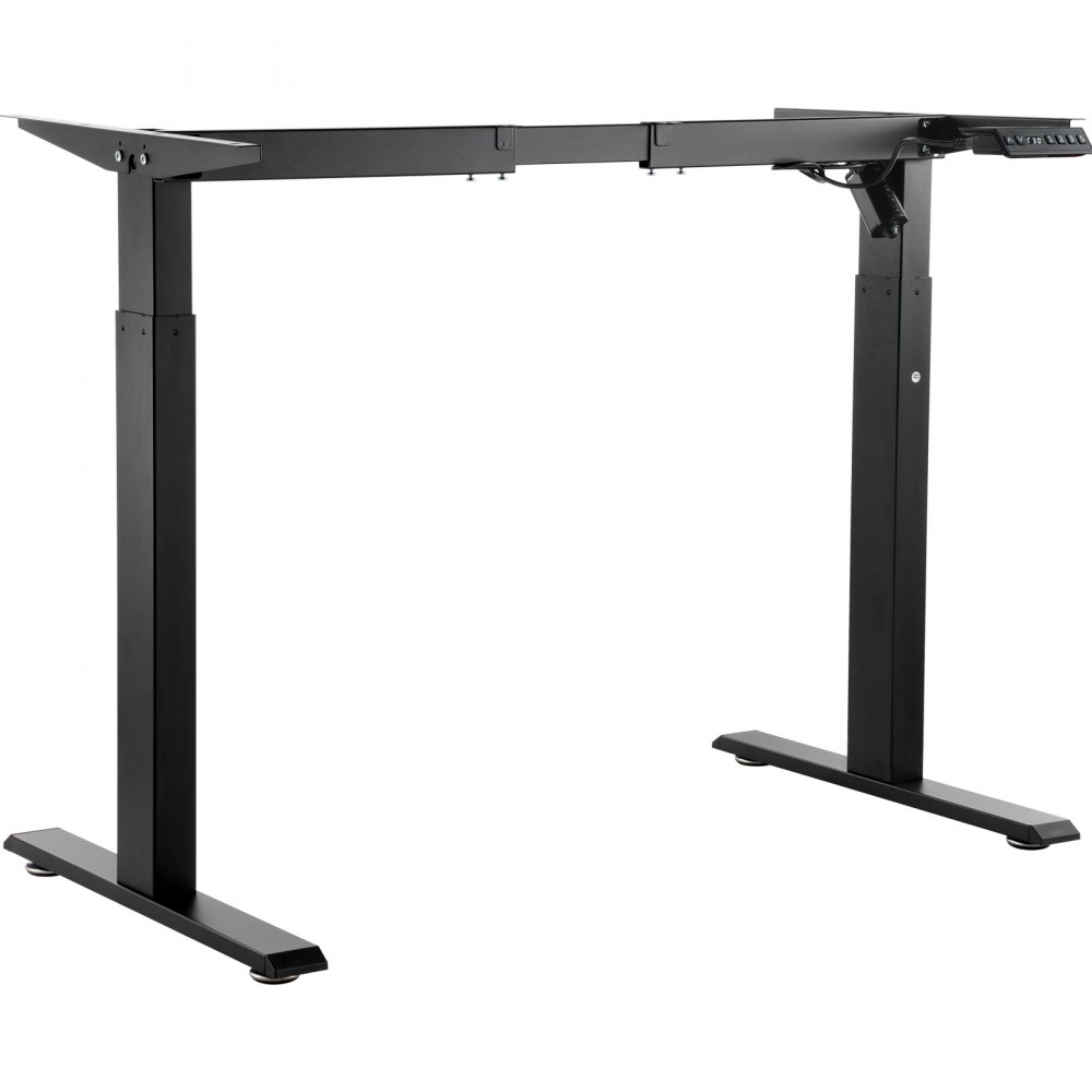 VEVOR Standing Desk Frame, Adjustable 70-117 cm Height & 95-158 cm Length Electric Stand Up Computer Desk Legs, Ergonomic DIY Workstation Base for Home and Office (Black Frame Only)