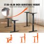 VEVOR Electric Standing Desk Frame Adjustable 70-117 cm H Black Workstation Base