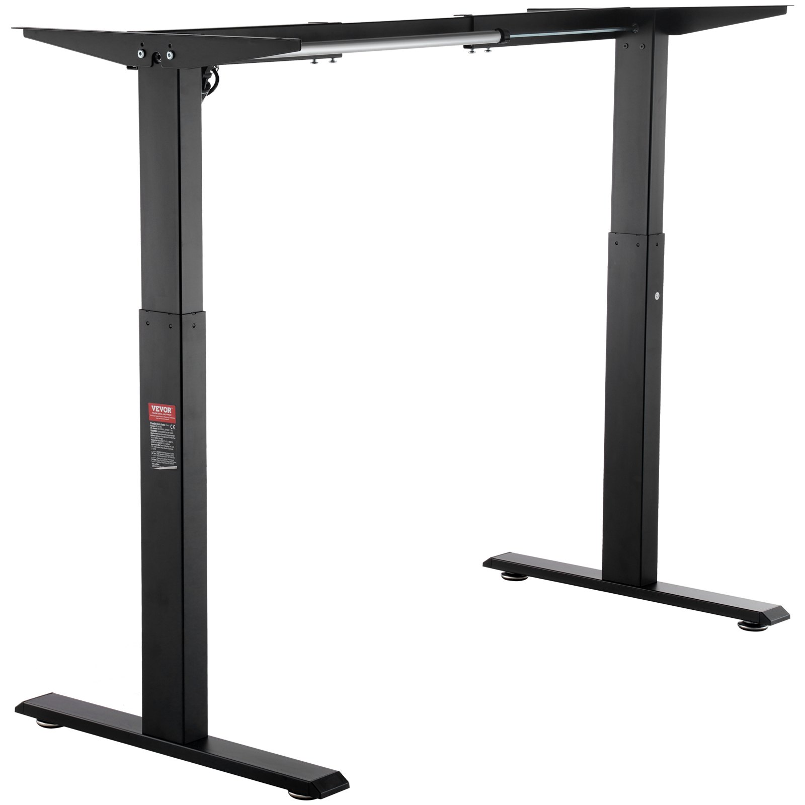 VEVOR Standing Desk Frame, Adjustable 70-117 cm Height & 95-158 cm Length Electric Stand Up Computer Desk Legs, Ergonomic DIY Workstation Base for Home and Office (Black Frame Only)