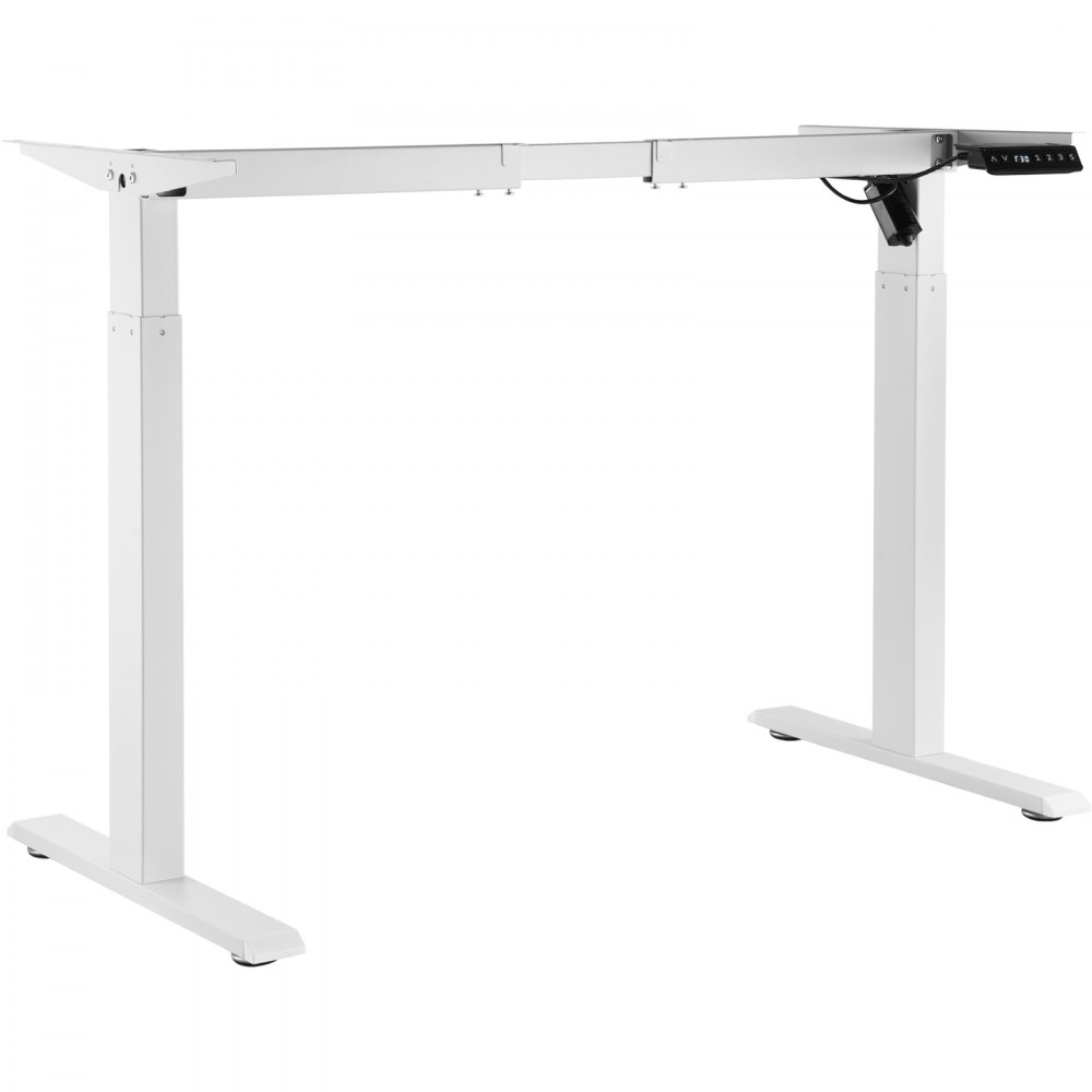 VEVOR Standing Desk Frame, Adjustable 70-117 cm Height & 95-158 cm Length Electric Stand Up Computer Desk Legs, Ergonomic DIY Workstation Base for Home and Office (White Frame Only)