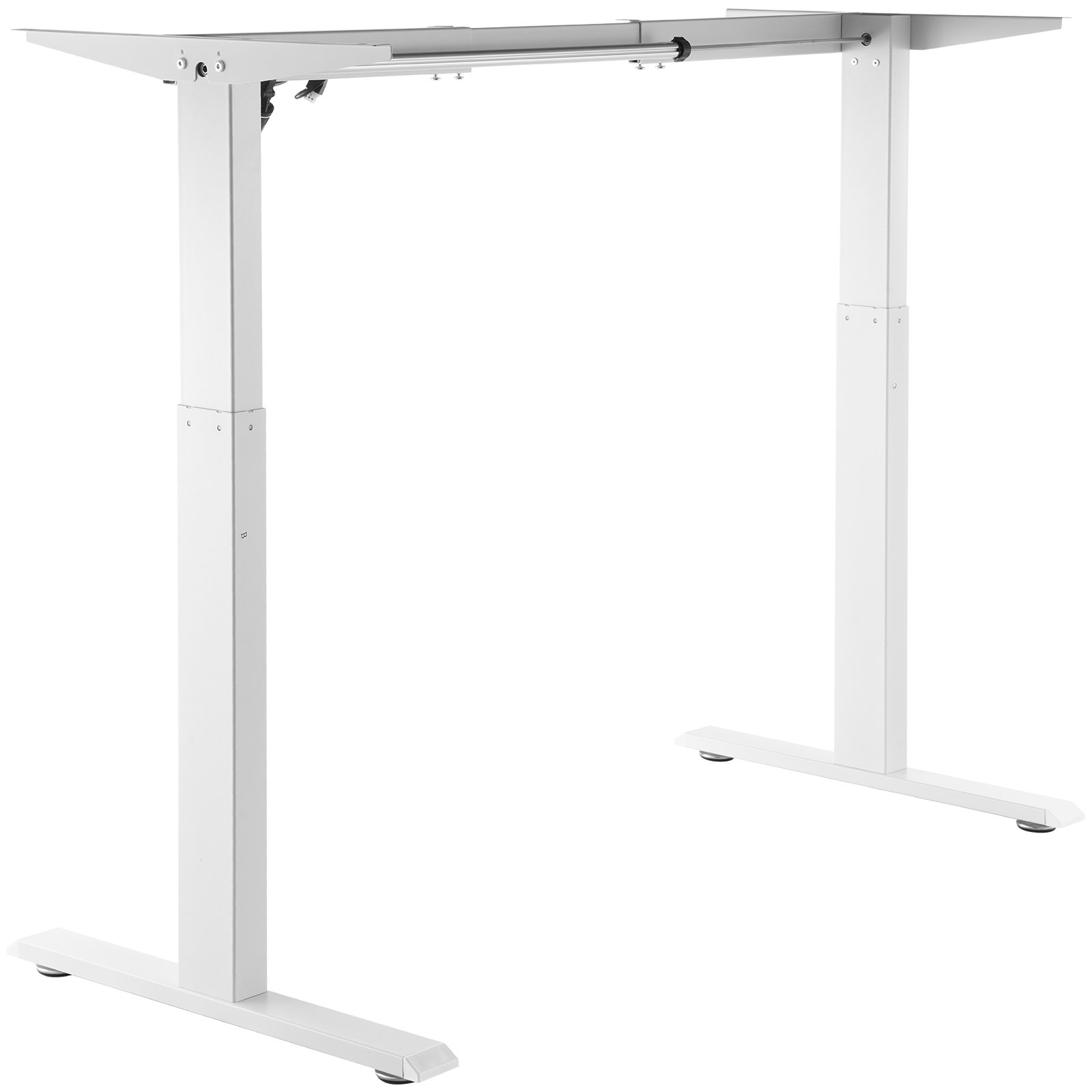 VEVOR Standing Desk Frame, Adjustable 70-117 cm Height & 95-158 cm Length Electric Stand Up Computer Desk Legs, Ergonomic DIY Workstation Base for Home and Office (White Frame Only)