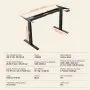 VEVOR Standing Desk Frame Dual Motor, Adjustable 26"-50.8" Height & 43.3"-70.1" Length Electric Stand Up Computer Desk Legs, Ergonomic Workstation Base for Home Office 3 Positions (Black Frame Only)