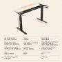 VEVOR Electric Standing Desk Frame Dual Motor Adjustable 65-129 cm H Black