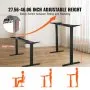 VEVOR Standing Desk Frame Dual Motor, Adjustable 27.6"-46.1" Height & 43.3"-70.1" Length Electric Stand Up Computer Desk Legs, Ergonomic DIY Workstation Base for Home and Office (Black Frame Only)