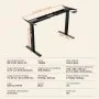 VEVOR Electric Standing Desk Frame Dual Motor Adjustable 70-117 cm H Black