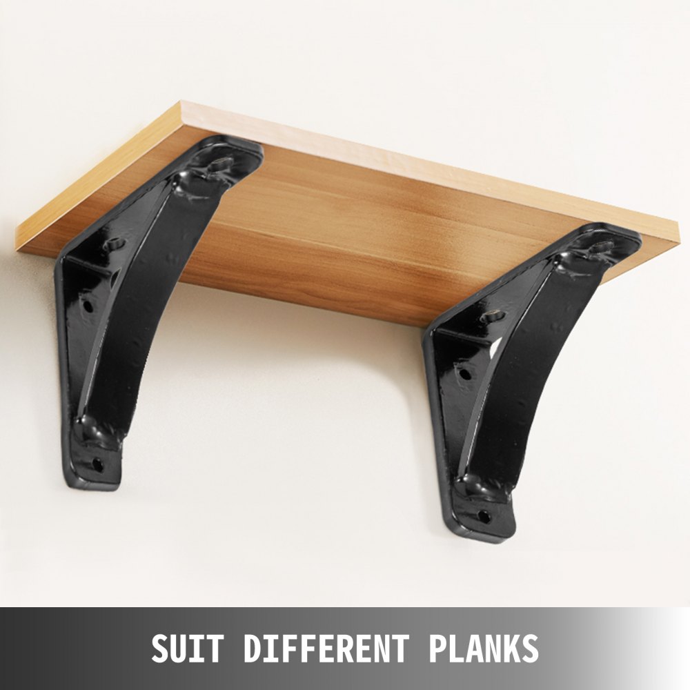 Heavy Duty Shelf Brackets Floating Shelf Supporter Wall Mount Black 2 Pack 450lb