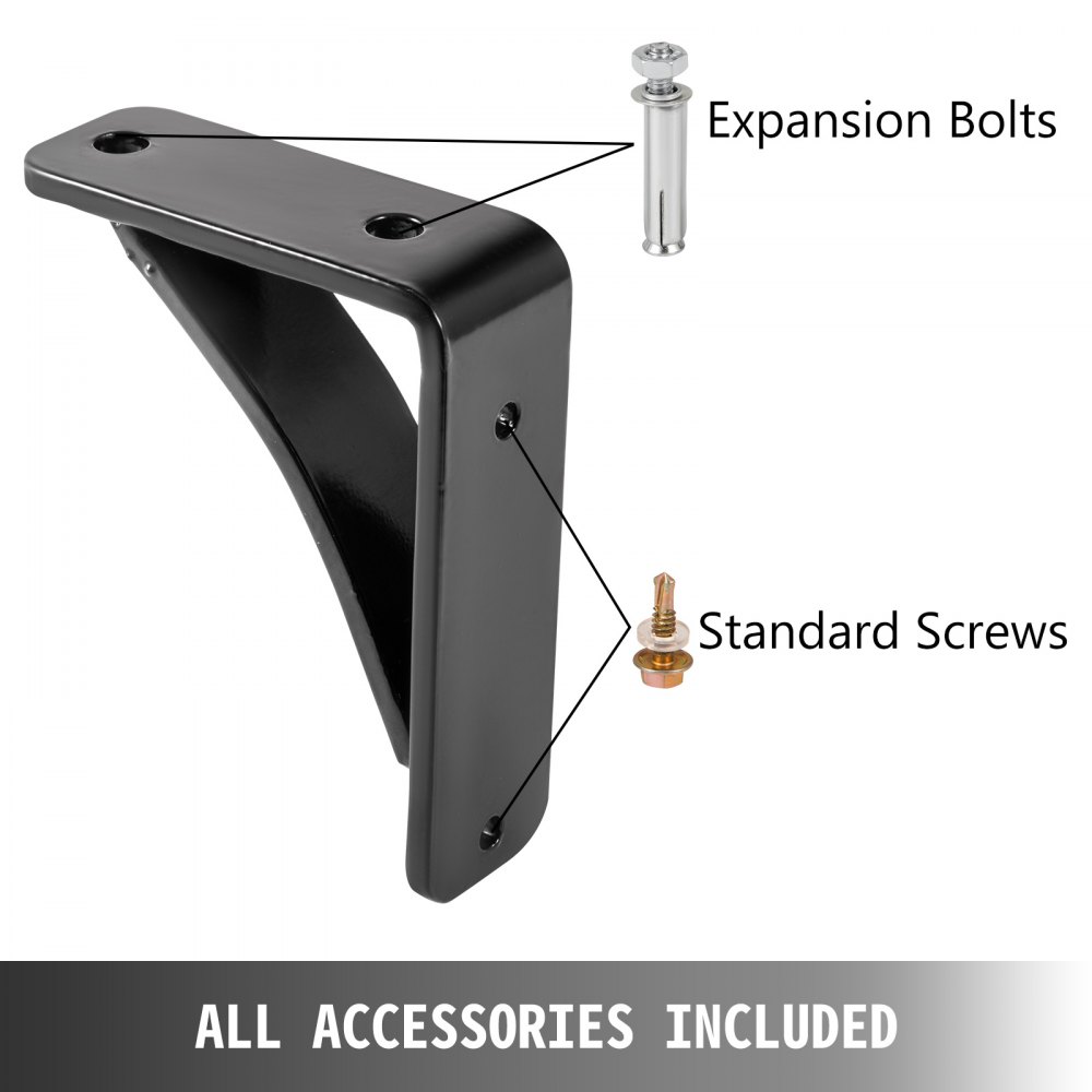 Heavy Duty Shelf Brackets Floating Shelf Supporter Wall Mount Black 2 Pack 450lb