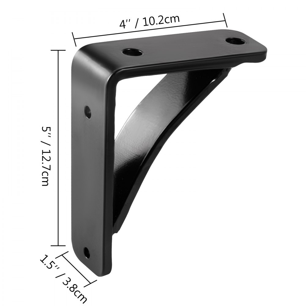 Heavy Duty Shelf Brackets Floating Shelf Supporter Wall Mount Black 2 Pack 450lb