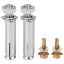 two VEVOR heavy duty shelf brackets with screws and washers.