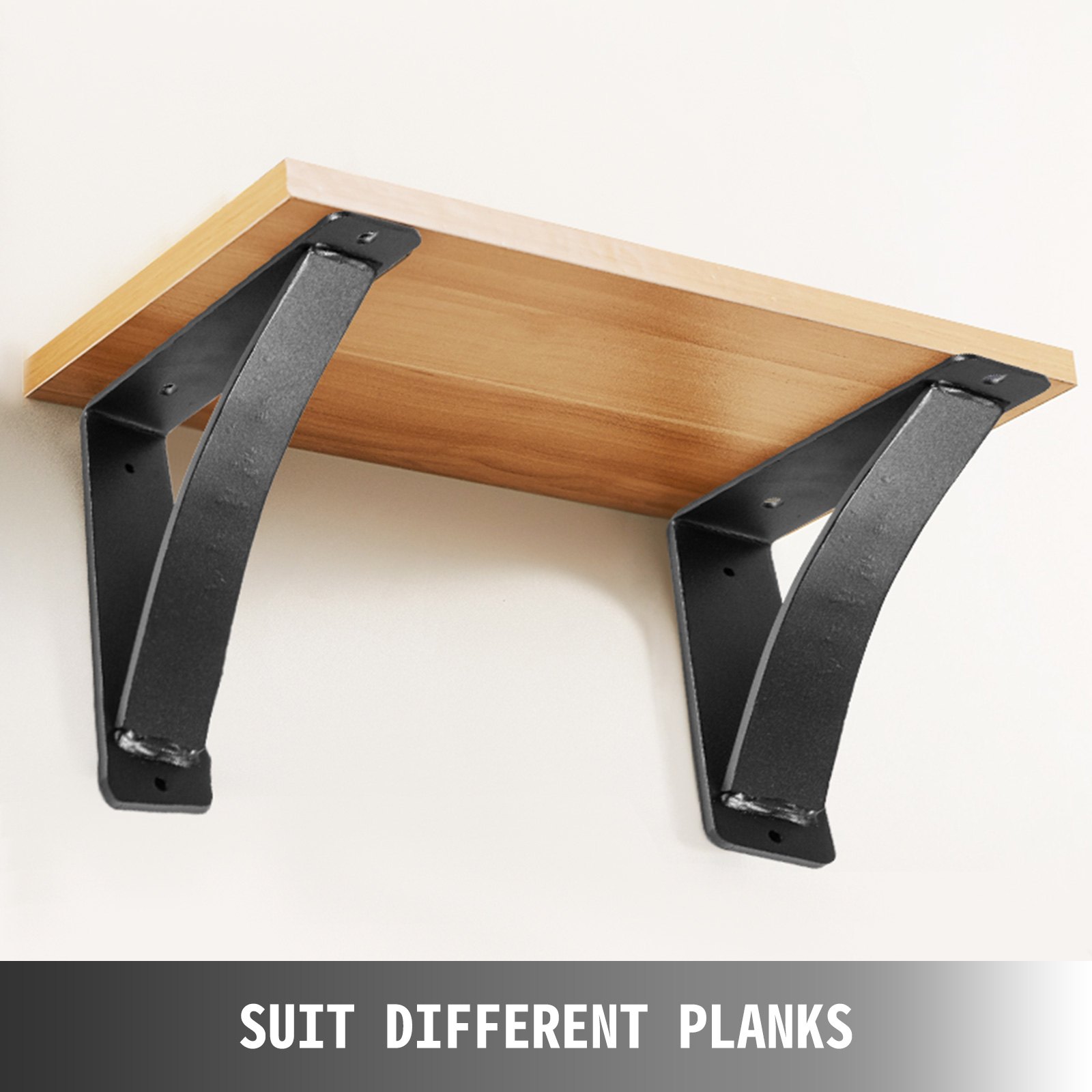 Βάση στήριξης ραφιών VEVOR Heavy Duty 2 Pack, Floating Shelf Bracket 8x9x2,5", 450lbs Load Garage Workshop Home Steel ράφι στηρίγματα Χειροποίητη συγκολλημένη βάση στήριξης ραφιού Τριγωνικό Τοίχο Ματ Μαύρο DIY Rustic