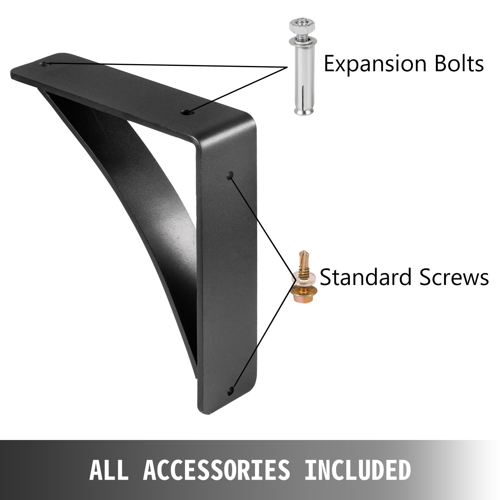 Βάση στήριξης ραφιών VEVOR Heavy Duty 2 Pack, Floating Shelf Bracket 8x9x2,5", 450lbs Load Garage Workshop Home Steel ράφι στηρίγματα Χειροποίητη συγκολλημένη βάση στήριξης ραφιού Τριγωνικό Τοίχο Ματ Μαύρο DIY Rustic