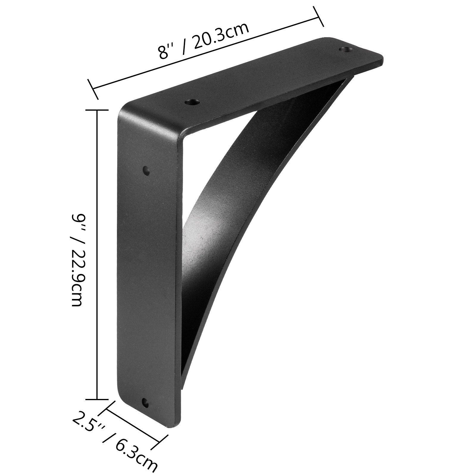 Βάση στήριξης ραφιών VEVOR Heavy Duty 2 Pack, Floating Shelf Bracket 8x9x2,5", 450lbs Load Garage Workshop Home Steel ράφι στηρίγματα Χειροποίητη συγκολλημένη βάση στήριξης ραφιού Τριγωνικό Τοίχο Ματ Μαύρο DIY Rustic