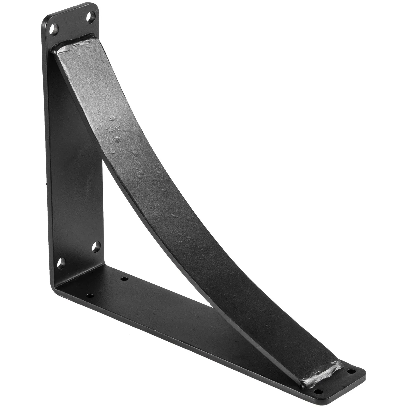 black VEVOR heavy duty shelf bracket with pre-drilled holes for wall mounting.