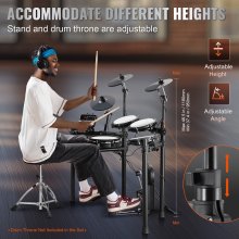 VEVOR Electric Drum Set Electronic Drum Kit 480 Sounds for Beginners & Adults