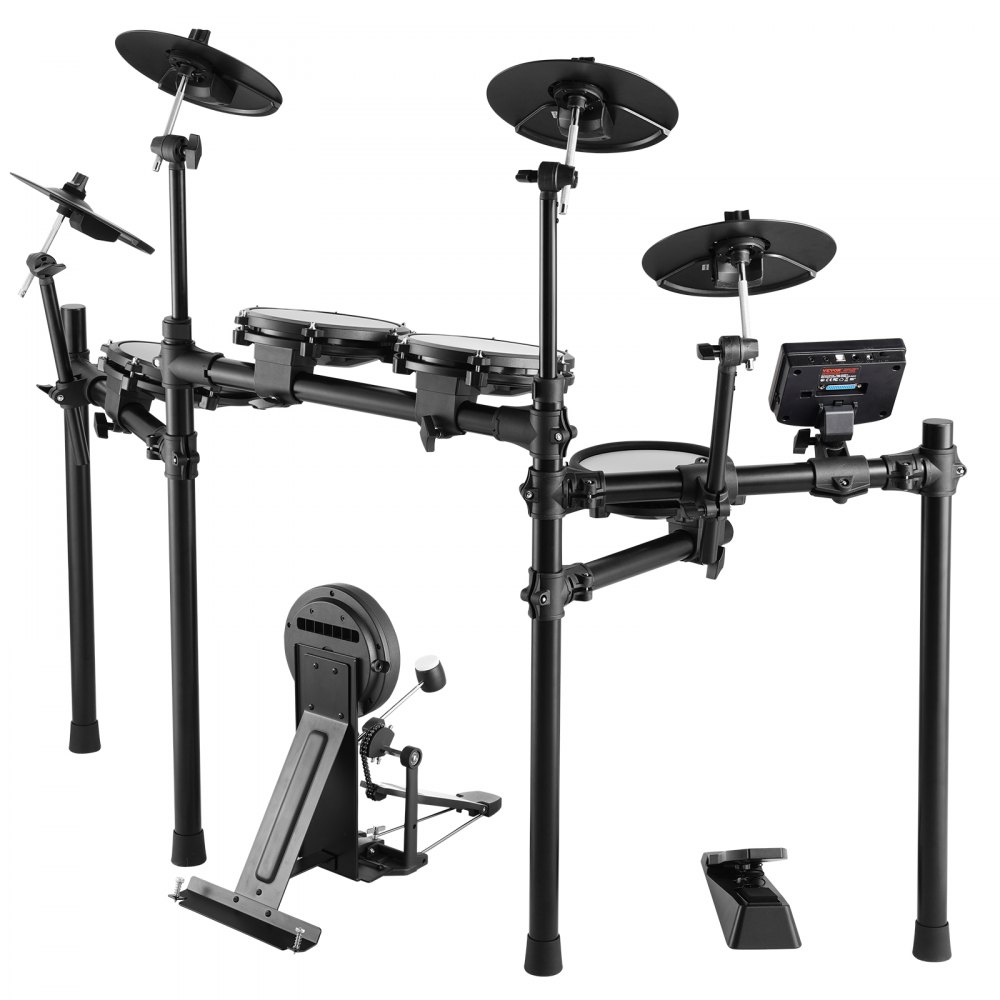 VEVOR Electric Drum Set, 32 Drum Kits & 480 Sounds Electronic Drum Kit, USB MIDI Supported 8 in Quiet Mesh Snare Electric Drum Set with 10 in Cymbals Drum Sticks & Headphone, for Beginners & Adults