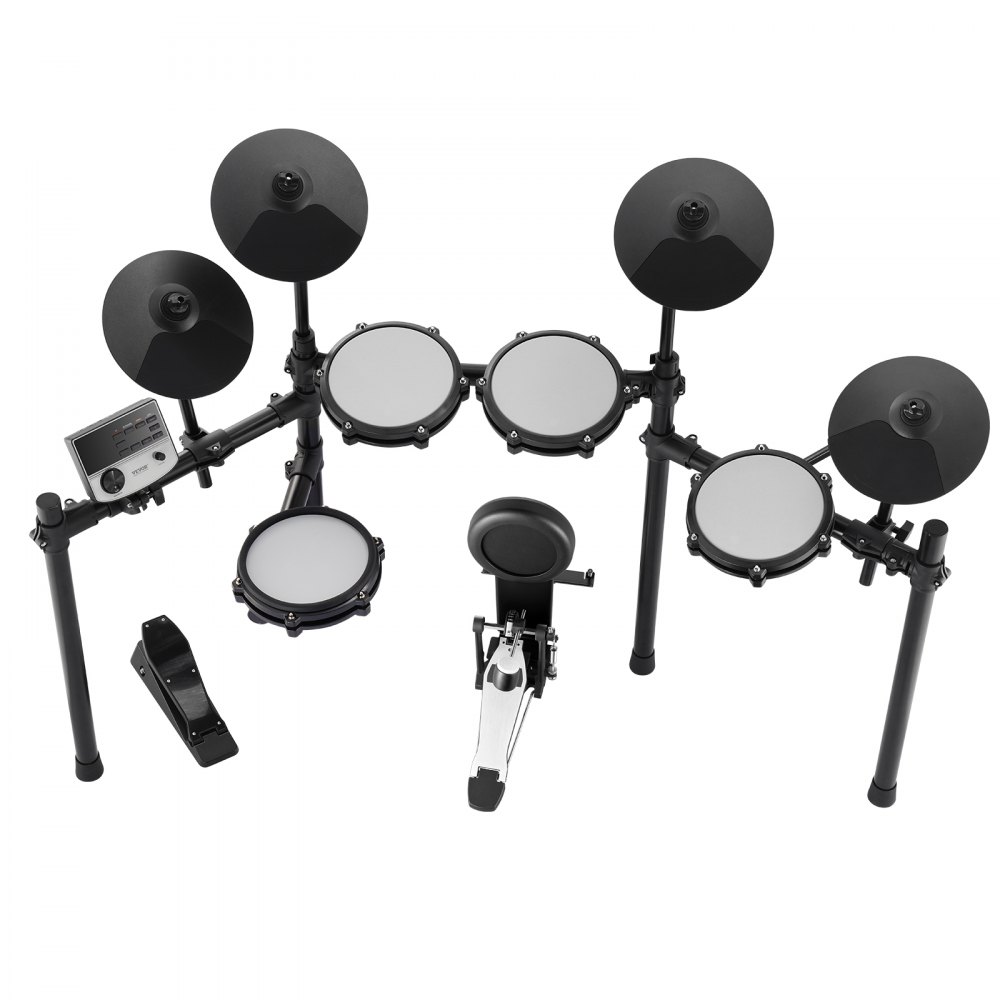 VEVOR Electric Drum Set, 32 Drum Kits & 480 Sounds Electronic Drum Kit, USB MIDI Supported 8 in Quiet Mesh Snare Electric Drum Set with 10 in Cymbals Drum Sticks & Headphone, for Beginners & Adults