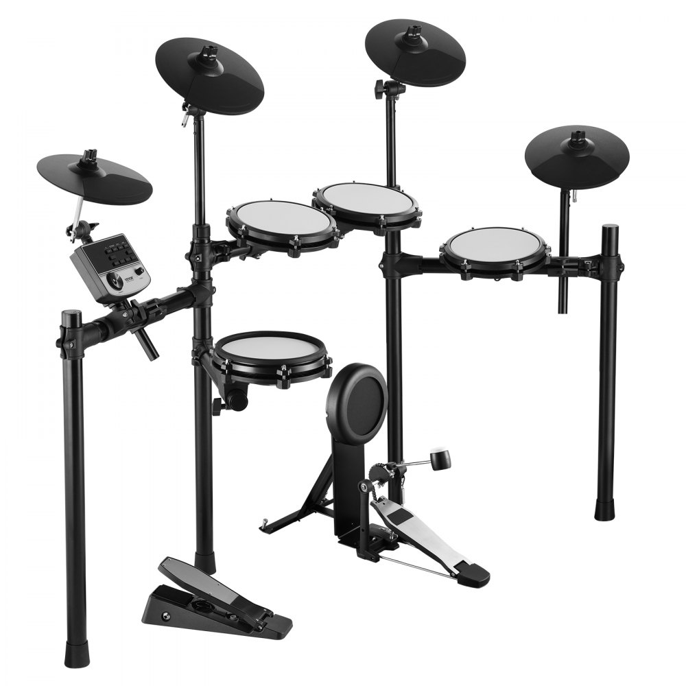 VEVOR Electric Drum Set, 32 Drum Kits & 480 Sounds Electronic Drum Kit, USB MIDI Supported 8 in Quiet Mesh Snare Electric Drum Set with 10 in Cymbals Drum Sticks & Headphone, for Beginners & Adults
