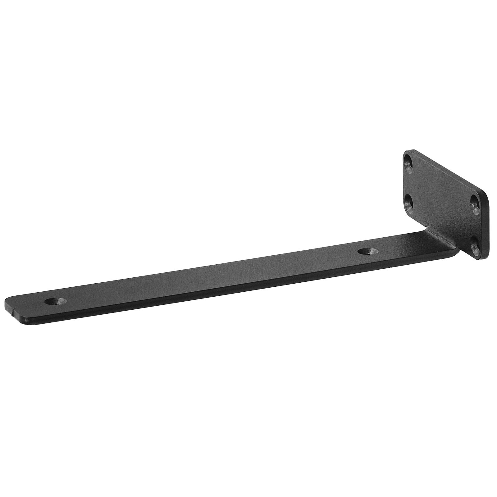 black VEVOR shelf bracket with three mounting holes on a white background.