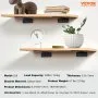 VEVOR Shelf Bracket, 6”L x 4”W x 1.6”H 6 Pcs, Heavy Duty Floating Shelf Brackets, Brackets for Shelves, 5mm Thick Matte Black L Shelf Bracket,Steel Shelving Brackets with 160 lbs Load Capacity