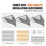 VEVOR Shelf Bracket, 18 x 12 in 12 Pcs, Heavy Duty Floating Shelf Brackets, Brackets for Shelves, 3mm Thick Matte Black Triangle Shelf Bracket,Steel Shelving Brackets with 160 lbs Load Capacity
