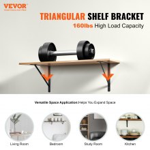 VEVOR Shelf Bracket 18 x 12in 12Pcs Heavy Duty Floating Shelf Brackets Triangle