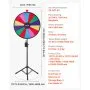 VEVOR 610 mm Spinning Prize Wheel, 14 Slots Spinning Wheel with Tripod, Adjustable Height Win Fortune Roulette with a Dry Erase and 2 Markers, 6 Colors, Easy Assembly, for Party Pub Trade Show Carnival